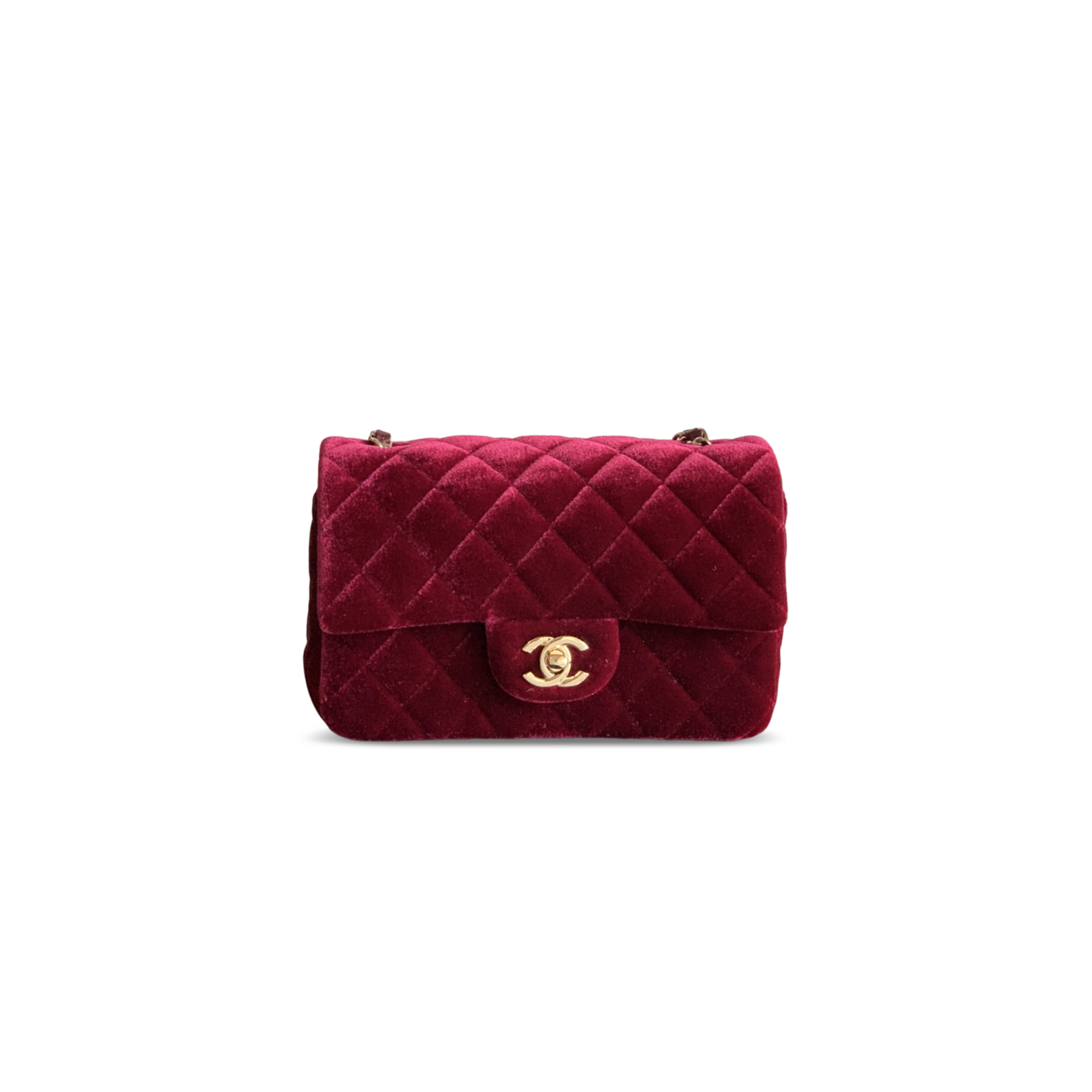 CHANEL MINI CLASSIC HANDBAG VELVET (20*12*6cm)